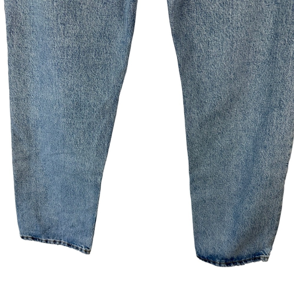 NWT Agolde Sz 23 Women's Blue Distressed Button Fly 90s Crop Jeans - Picture 10 of 15